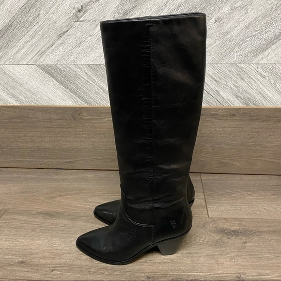 FRYE | LILA SLOUCH LEATHER PULL-ON POINTED BOOTS - Picture 11 of 16